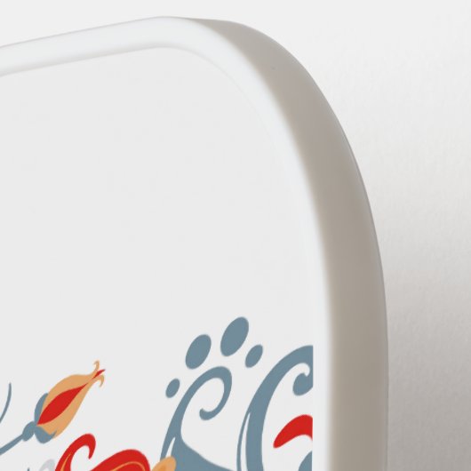 Scandinavian Folk Art Rosemaling | Uffda Pickleball Paddle (Links Detail)