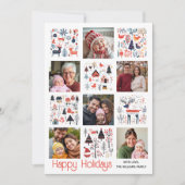 Scandinavian folk art six photo collage Christmas Feestdagenkaart (Voorkant)