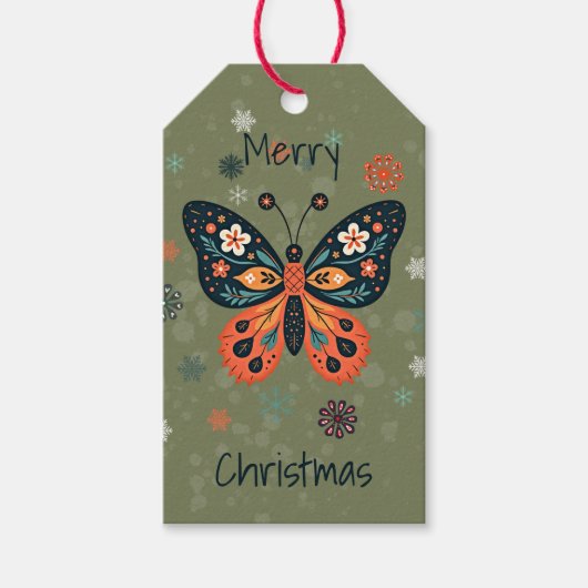 Scandinavian Folk Art Style Cadeaulabel (Voorkant)