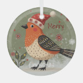 Scandinavian Folk Art style Glas Ornament (Voorkant)