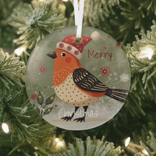 Scandinavian Folk Art style Glas Ornament (Insitu)