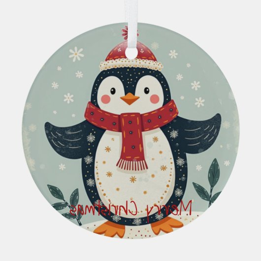 Scandinavian Folk Art Style Glas Ornament (Achterkant)