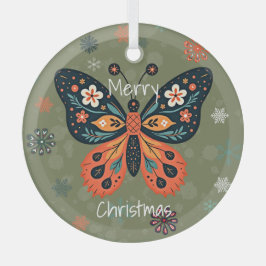 Scandinavian Folk Art Style Glas Ornament