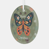 Scandinavian Folk Art Style Glas Ornament (Voorkant links)