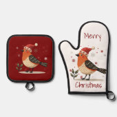 Scandinavian Folk Art style  Ovenwant & Pannenlap Set (Voorkant)