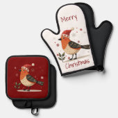 Scandinavian Folk Art style  Ovenwant & Pannenlap Set (Voorkant / Achterkant)