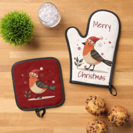 Scandinavian Folk Art style  Ovenwant & Pannenlap Set