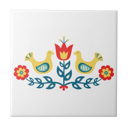 Scandinavian Folk Art Tegeltje (Voorkant)