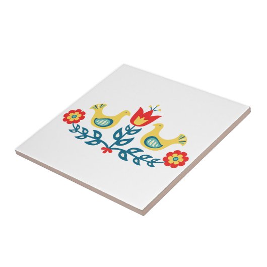 Scandinavian Folk Art Tegeltje (Zijkant)