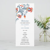 Scandinavian Folk Art Wedding Programme Kaart (Staand voorkant)