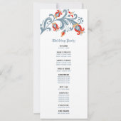 Scandinavian Folk Art Wedding Programme Kaart (Achterkant)