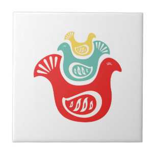 Scandinavian Folk Birds Tegeltje
