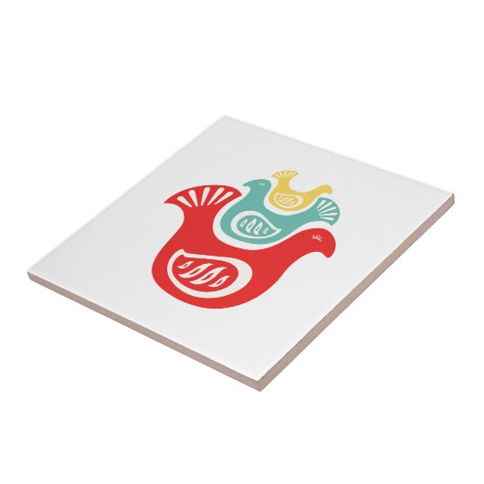 Scandinavian Folk Birds Tegeltje (Zijkant)