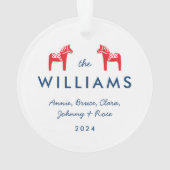 Scandinavian Folk Dala Horse Christmas Ornament (achterkant)