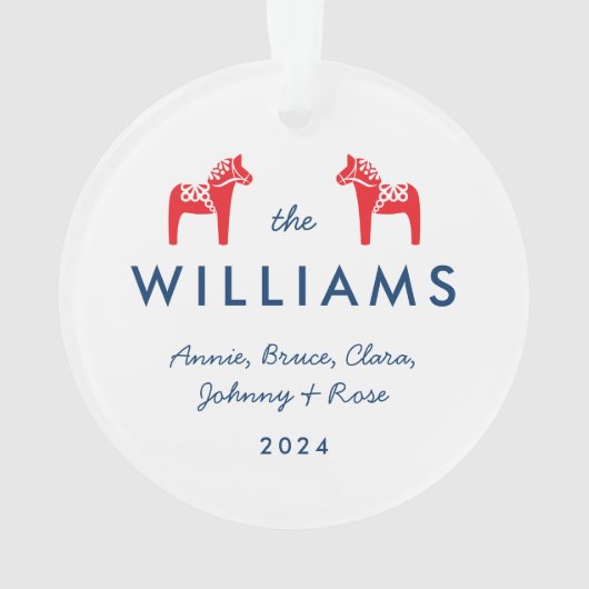 Scandinavian Folk Dala Horse Christmas Ornament (achterkant)