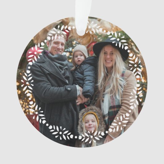 Scandinavian Folk Dala Horse Christmas Ornament (voorkant)