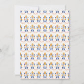 Scandinavian Folk Flowers Blue Yellow Chic Wedding Kaart (Achterkant)