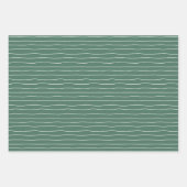 Scandinavian Folk Hand Drawn Green Kerstmis Inpakpapier Vel (Voorkant 2)