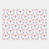 Scandinavian Folk Hand Drawn kerstpatronen Inpakpapier Vel (Voorkant)