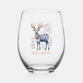 Scandinavian Folk Reindeer Christmas Party Suplies Wijnglas Zonder Voet (Voorkant)