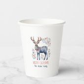 Scandinavian Folk Reindeer Christmas Supplies Papieren Bekers (Voorkant)