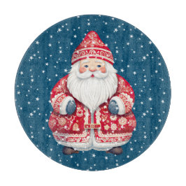 Scandinavian Folk Santa Claus Round Snijplank