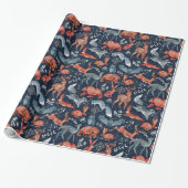 Scandinavian Folk Woodland Animals Wrapping Paper Cadeaupapier (Uitgerold)