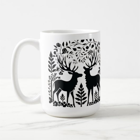 Scandinavian Folk Woodland Coffee Mok (Links)