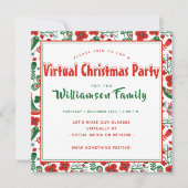 Scandinavian Folkart print virtuele kerstfeest Kaart (Voorkant)