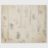 SCANDINAVIAN FOREST PATTERN CHRISTMAS GIFT WRAP CADEAUPAPIER (Vlak)