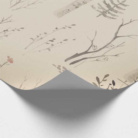 SCANDINAVIAN FOREST PATTERN CHRISTMAS GIFT WRAP CADEAUPAPIER (Hoek)