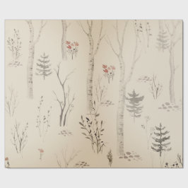 SCANDINAVIAN FOREST PATTERN CHRISTMAS GIFT WRAP CADEAUPAPIER