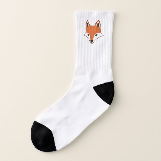 Scandinavian Fox Head Cartoon Sokken (Links - buitenkant)