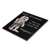 Scandinavian Funny look Love Troll Tegeltje (Zijkant)