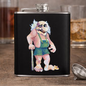 Scandinavian Funny look Ogre Troll Heupfles