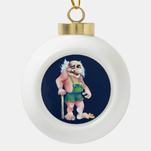 Scandinavian Funny look Ogre Troll Keramische Bal Ornament