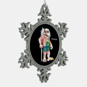 Scandinavian Funny look Ogre Troll Tin Sneeuwvlok Ornament (Links)