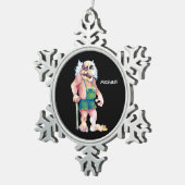 Scandinavian Funny look Ogre Troll Tin Sneeuwvlok Ornament (Rechts)