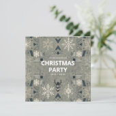 Scandinavian Geometric Christmas Party Invitation Kaart (Staand voorkant)