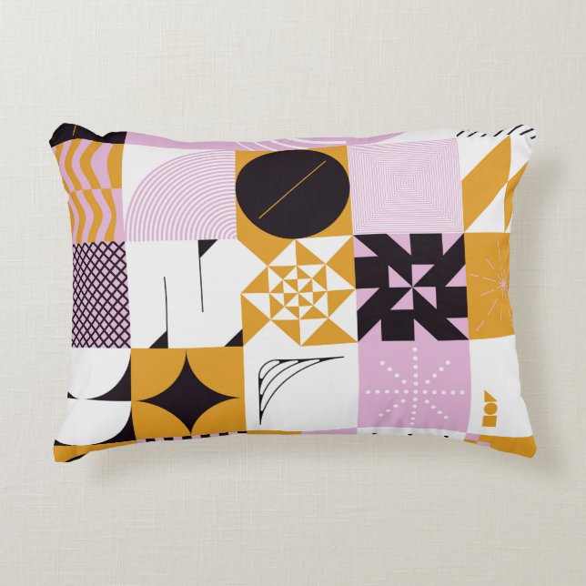 Scandinavian Geometric: Hand-getrokken kunstwerk. Accent Kussen (Voorkant)