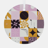 Scandinavian Geometric: Hand-getrokken kunstwerk. Glas Ornament (Achterkant)
