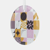 Scandinavian Geometric: Hand-getrokken kunstwerk. Glas Ornament (Voorkant links)