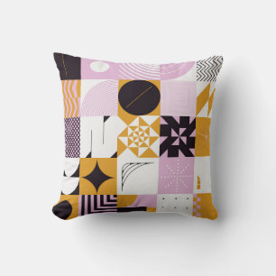 Scandinavian Geometric: Hand-getrokken kunstwerk. Kussen