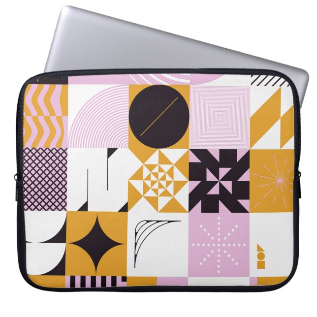 Scandinavian Geometric: Hand-getrokken kunstwerk. Laptop Sleeve (Voorkant)