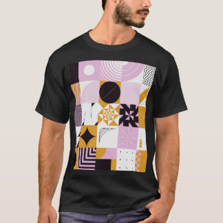 Scandinavian Geometric: Hand-getrokken kunstwerk. T-shirt
