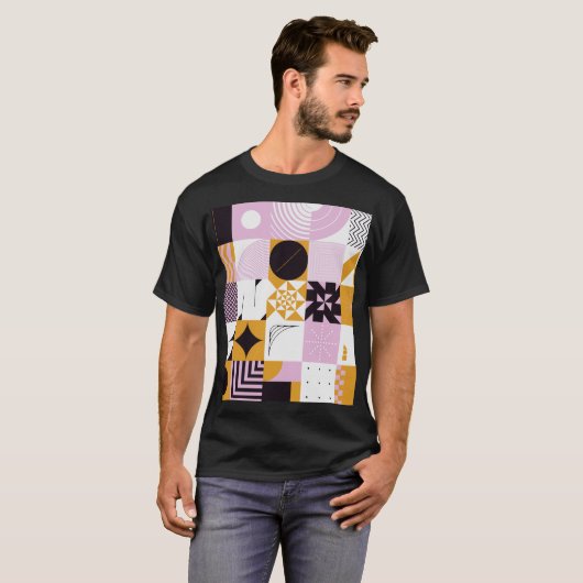 Scandinavian Geometric: Hand-getrokken kunstwerk. T-shirt (Voorkant volledig)