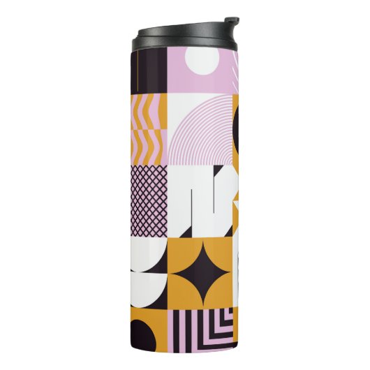 Scandinavian Geometric: Hand-getrokken kunstwerk. Thermosbeker (Gedraaid links)