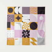 Scandinavian Geometric: Hand-getrokken kunstwerk. Wandkleed (Voorkant (horizontaal))