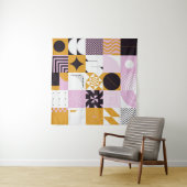 Scandinavian Geometric: Hand-getrokken kunstwerk. Wandkleed (In Situ (horizontaal))