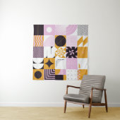 Scandinavian Geometric: Hand-getrokken kunstwerk. Wandkleed (In situ)